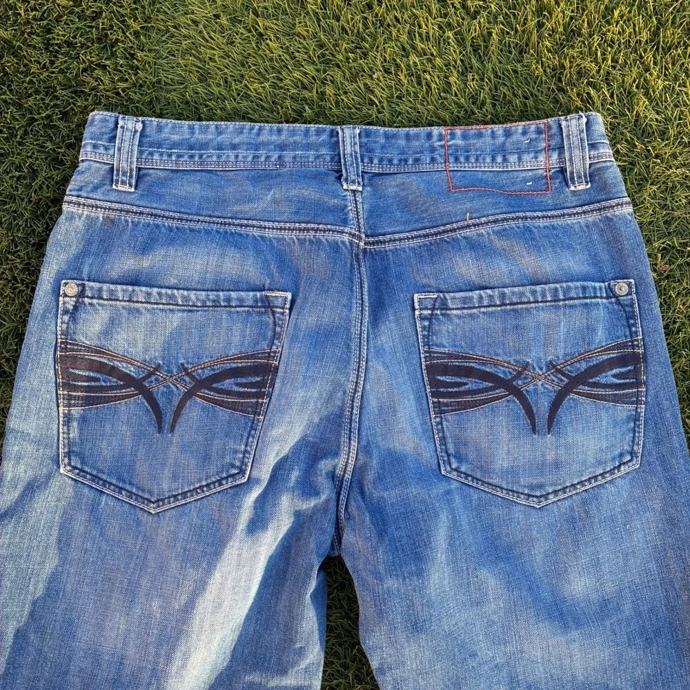 DKNY Jeans Mens 33x28 Straight Leg Denim Pants Blue Y2K Vintage Style Y2K 90s
